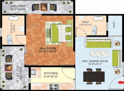 SS Emerald (1BHK+2T (623 sq ft) 623 sq ft)