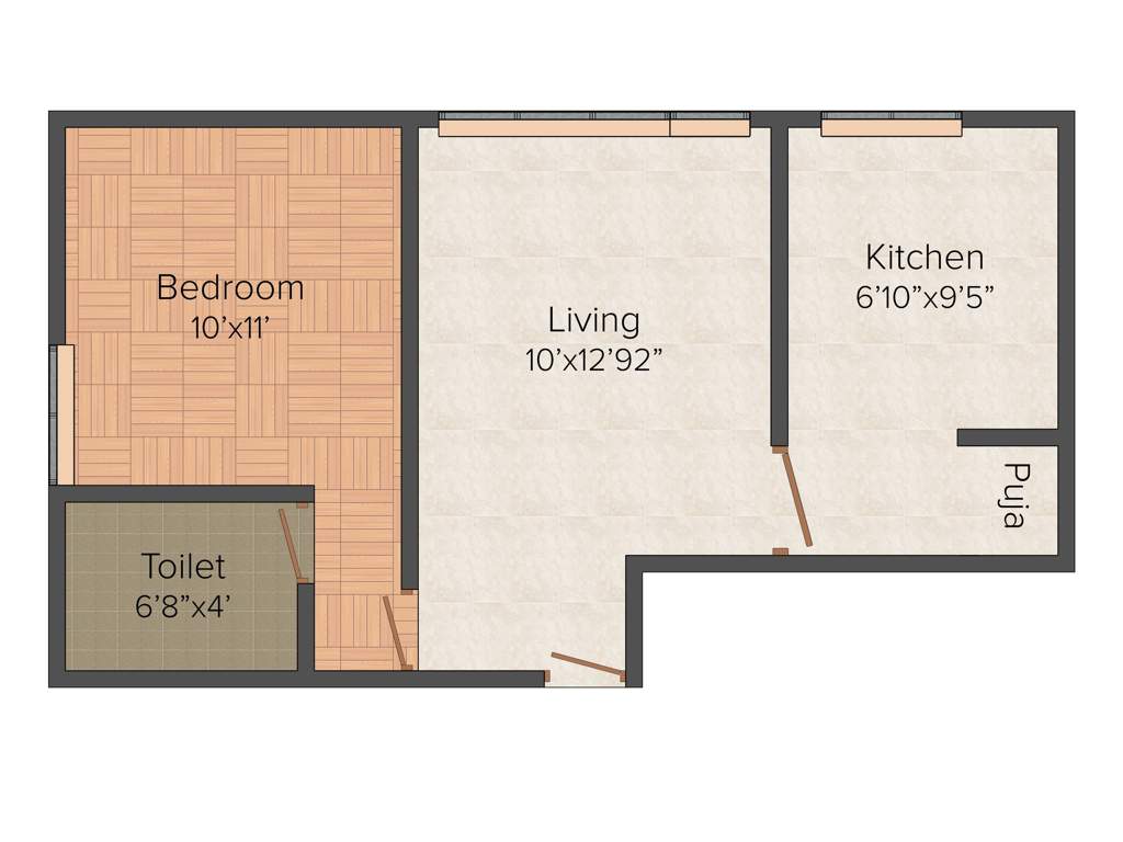 Sunpark Shreyas (1BHK+1T (588 sq ft) 588 sq ft)
