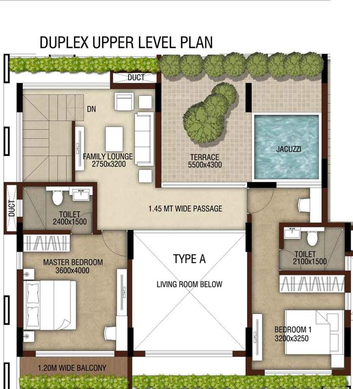  aura sky villas Floor Plan Lower Level Duplex Plan
