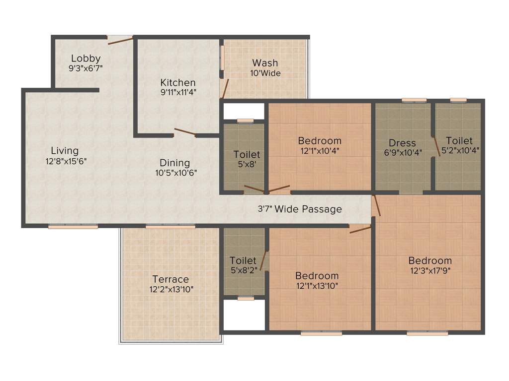Golechha Mangalam Shraddha (3BHK+3T (1,990 sq ft) 1990 sq ft)