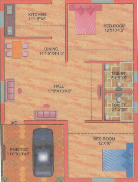 Dhanam Maywood Park (2BHK+2T (950 sq ft) 950 sq ft) Dhanam Maywood Park (2BHK+2T (950 sq ft) 950 sq ft)