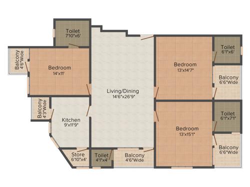 Unnati Paradise (3BHK+4T (2,150 sq ft) 2150 sq ft)