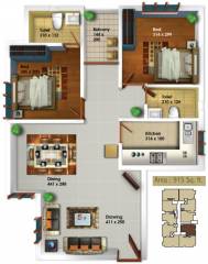 Jewel Oak Field (2BHK+2T (915 sq ft) 915 sq ft) Jewel Oak Field (2BHK+2T (915 sq ft) 915 sq ft)