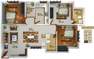 Jewel Oak Field (3BHK+2T (1,025 sq ft) 1025 sq ft) Jewel Oak Field (3BHK+2T (1,025 sq ft) 1025 sq ft)