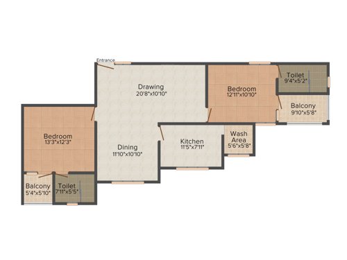 Aby Eco Garden (2BHK+2T (1,271 sq ft) 1271 sq ft) Aby Eco Garden (2BHK+2T (1,271 sq ft) 1271 sq ft)