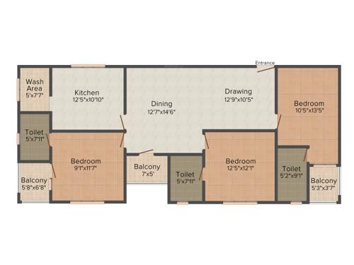 Aby Eco Garden (3BHK+3T (1,535 sq ft) 1535 sq ft) Aby Eco Garden (3BHK+3T (1,535 sq ft) 1535 sq ft)