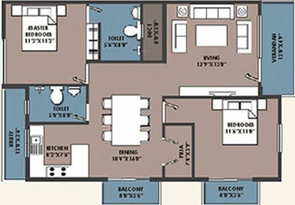 Abm Residency Apartments (2BHK+2T (1,275 sq ft) 1275 sq ft) Abm Residency Apartments (2BHK+2T (1,275 sq ft) 1275 sq ft)