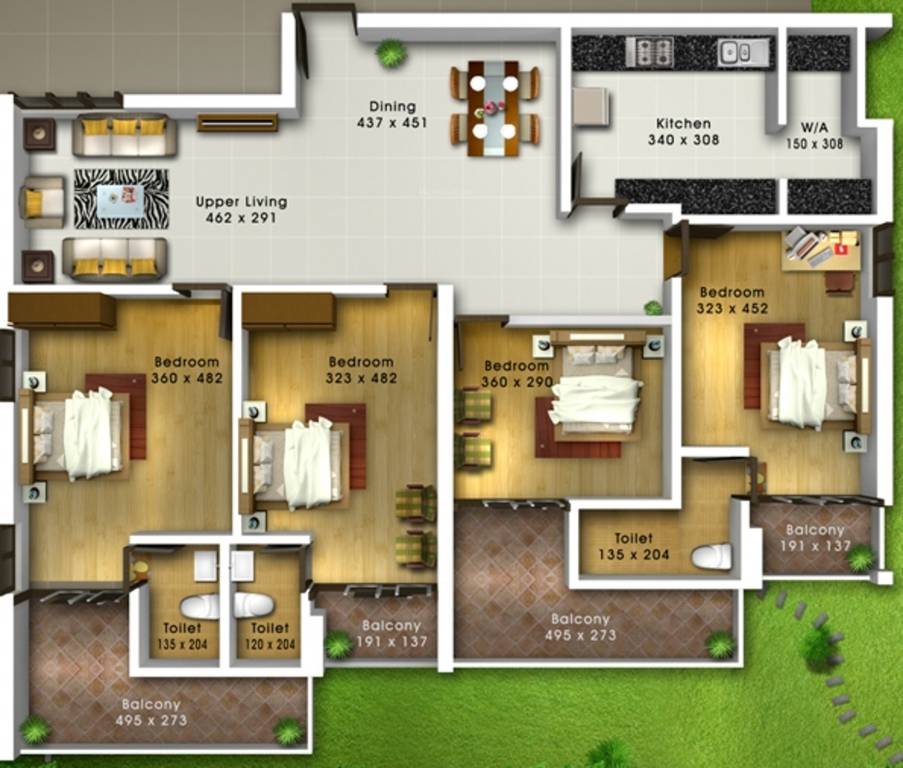 Dew Periyar Castle (4BHK+3T (1,901 sq ft) 1901 sq ft)