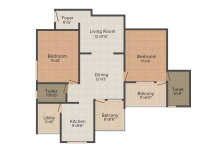 Oceanus Maple (2BHK+2T (1,282 sq ft) 1282 sq ft) Oceanus Maple (2BHK+2T (1,282 sq ft) 1282 sq ft)