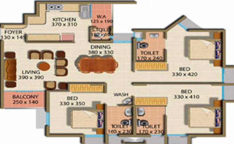 PVS Builders And Developers Iris (3BHK+4T (1,537 sq ft) 1537 sq ft)