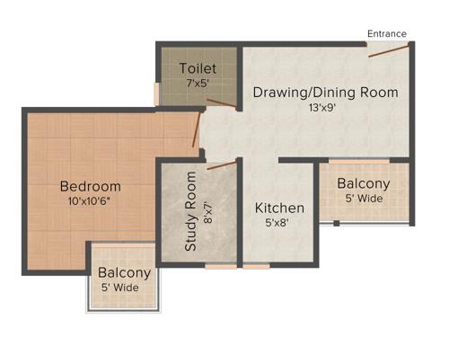 Premia Western Star (1BHK+1T (697 sq ft) Study Room 697 sq ft) Premia Western Star (1BHK+1T (697 sq ft) Study Room 697 sq ft)
