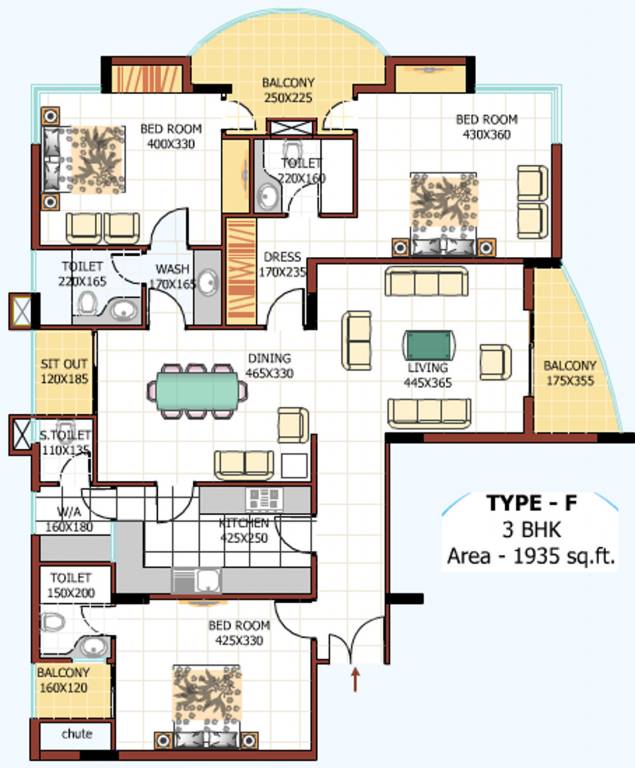 Developers Tamarind (3BHK+4T (1,935 sq ft) 1935 sq ft)