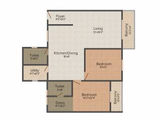 Prakruthi Enclave (2BHK+2T (1,052 sq ft) 1052 sq ft)