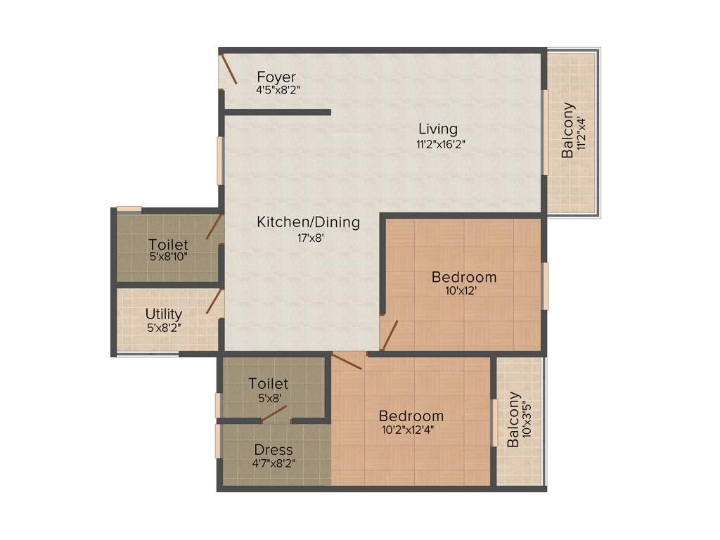 Prakruthi Enclave (2BHK+2T (1,210 sq ft) 1210 sq ft)