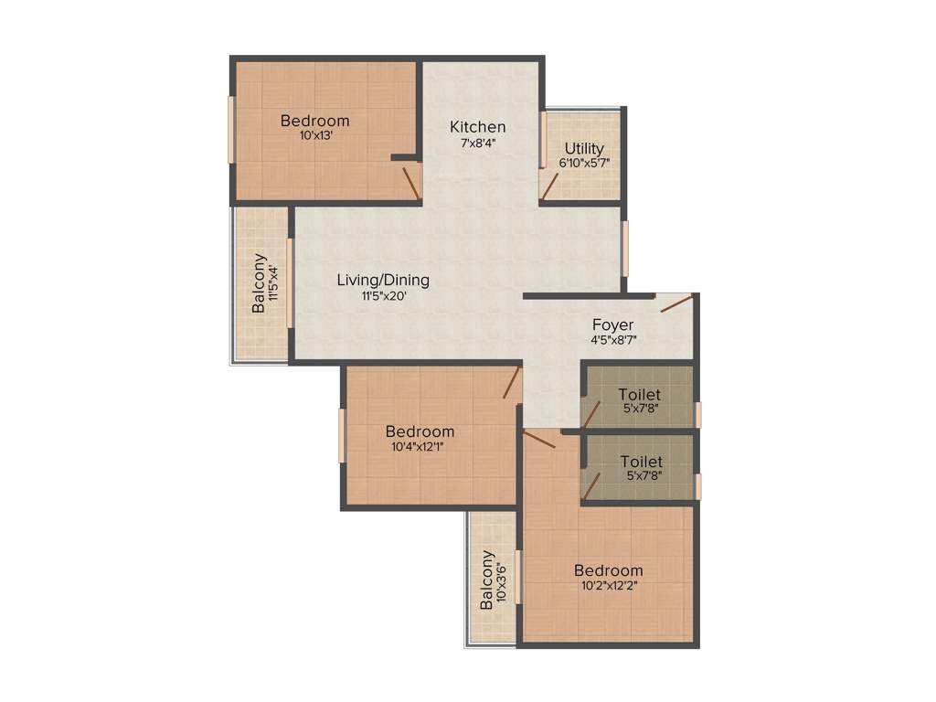 Prakruthi Enclave (3BHK+2T (1,330 sq ft) 1330 sq ft)