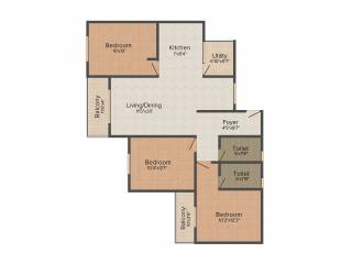 Prakruthi Enclave (3BHK+2T (1,330 sq ft) 1330 sq ft) Prakruthi Enclave (3BHK+2T (1,330 sq ft) 1330 sq ft)