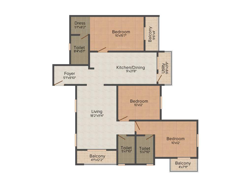 Prakruthi Enclave (3BHK+3T (1,500 sq ft) 1500 sq ft)