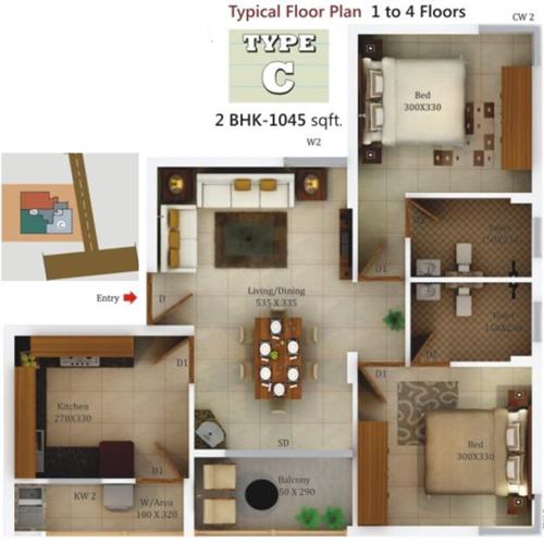 Accord Scholar Avenue (2BHK+2T (1,045 sq ft) 1045 sq ft) Accord Scholar Avenue (2BHK+2T (1,045 sq ft) 1045 sq ft)