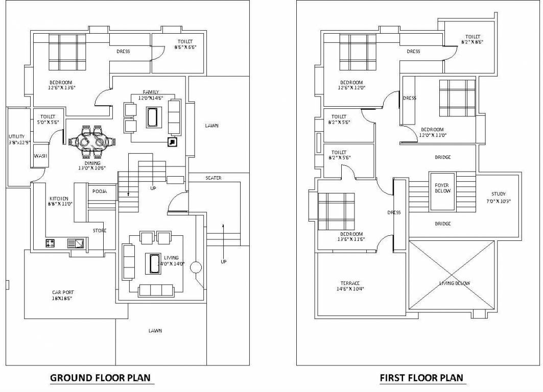 M1 Green Ville (4BHK+5T (2,866 sq ft)   Study Room 2866 sq ft)