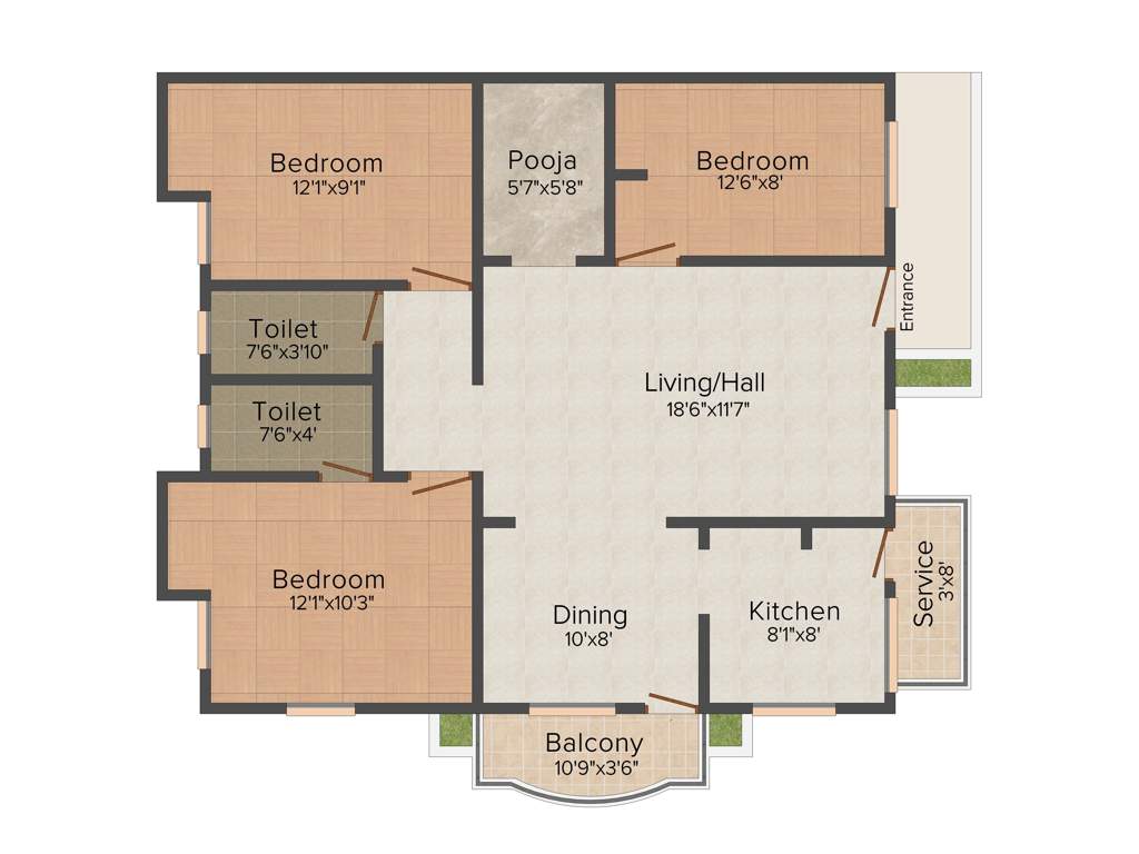 Himayam Annapoorna Apartments (3BHK+3T (1,100 sq ft) 1100 sq ft)