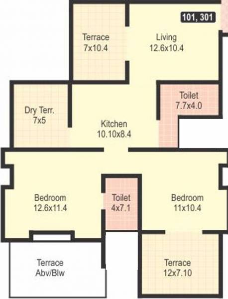 Neeti Constructions Swarangan A (2BHK+2T (1,001 sq ft) 1001 sq ft) Neeti Constructions Swarangan A (2BHK+2T (1,001 sq ft) 1001 sq ft)