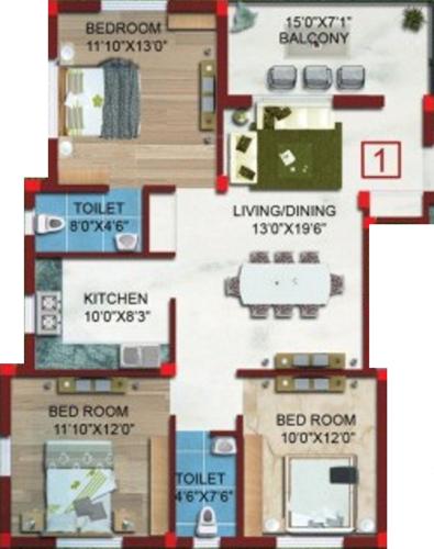 Neelanchal Harspriya Retreat (3BHK+2T (1,469 sq ft) 1469 sq ft)