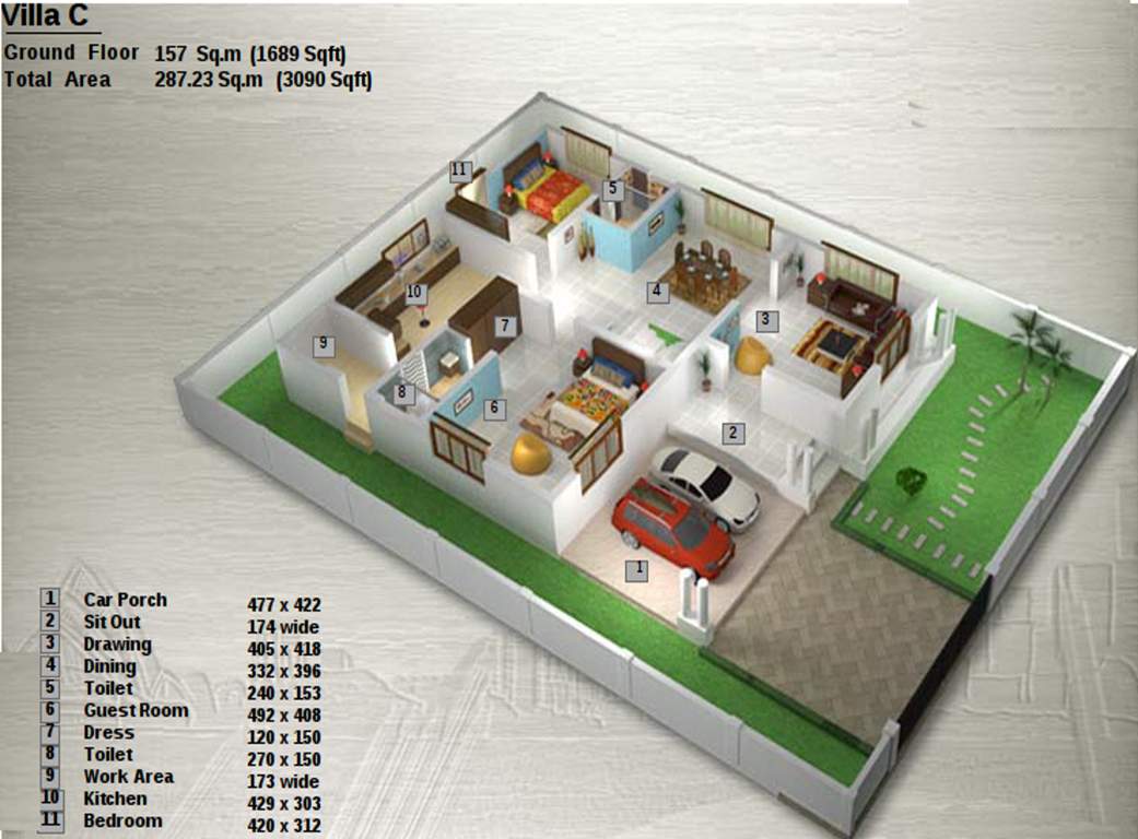 Surabhi Green Courtyard (4BHK+4T (3,090 sq ft) 3090 sq ft)