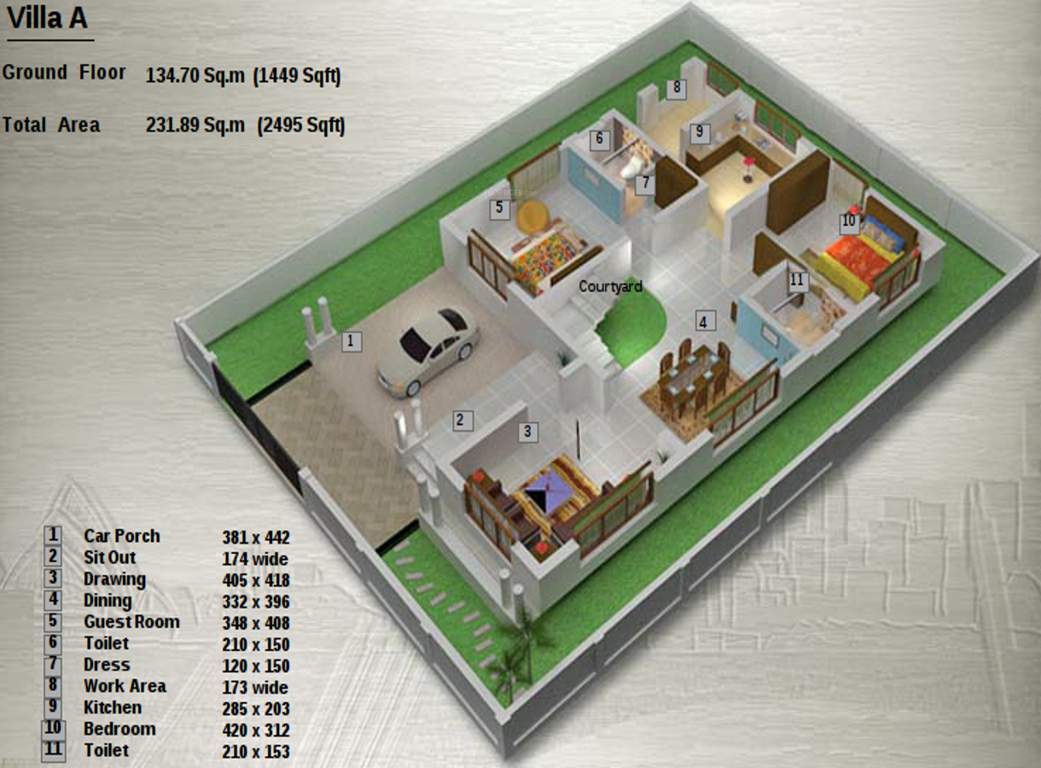 Surabhi Green Courtyard (4BHK+4T (2,495 sq ft) 2495 sq ft)