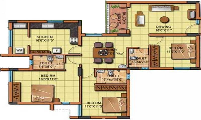 Sakthi Sakthi Towers Phase1 (3BHK+3T (1,646 sq ft) 1646 sq ft)