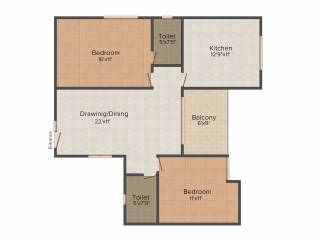 Sakthi Sakthi Towers Phase1 (2BHK+2T (1,195 sq ft) 1195 sq ft)