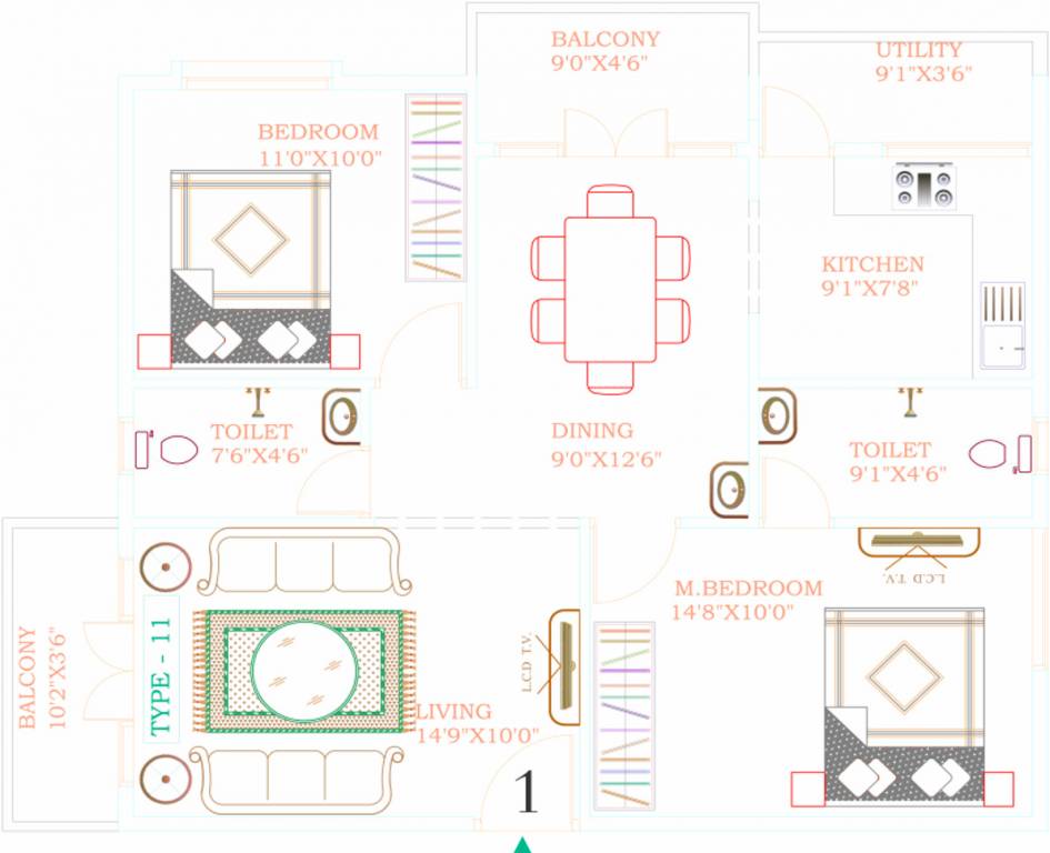 Bhanu Elegance (2BHK+2T (1,100 sq ft) 1100 sq ft) Bhanu Elegance (2BHK+2T (1,100 sq ft) 1100 sq ft)