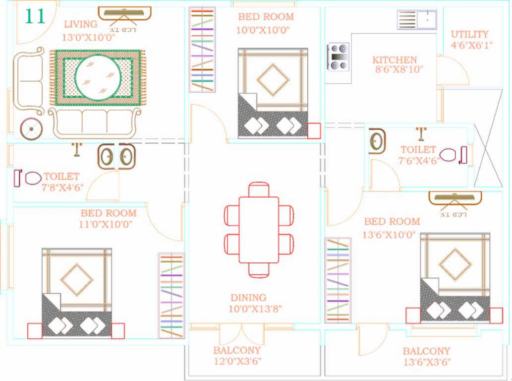 Bhanu Elegance (3BHK+2T (1,285 sq ft) 1285 sq ft) Bhanu Elegance (3BHK+2T (1,285 sq ft) 1285 sq ft)