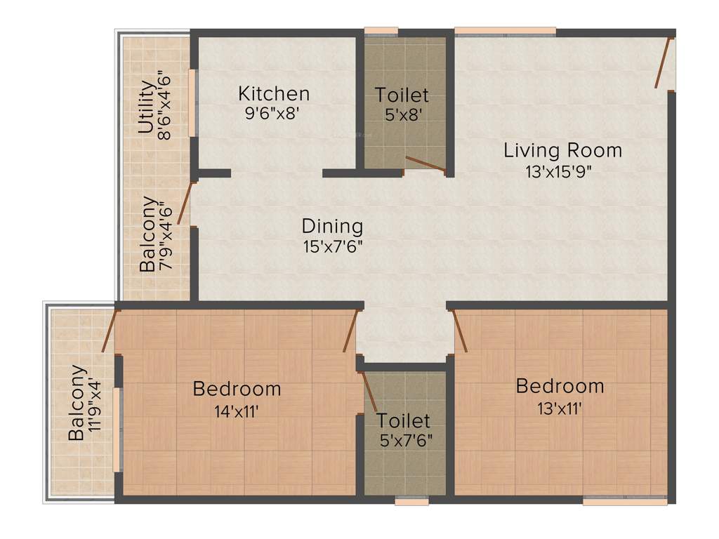 Sunshine Silicon Citi (2BHK+2T (1,225 sq ft) 1225 sq ft)