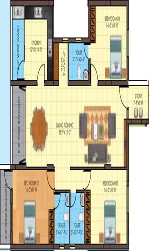 Sakthi Sakthi Towers Phase2 (3BHK+3T (2,102 sq ft) + Pooja Room 2102 sq ft)