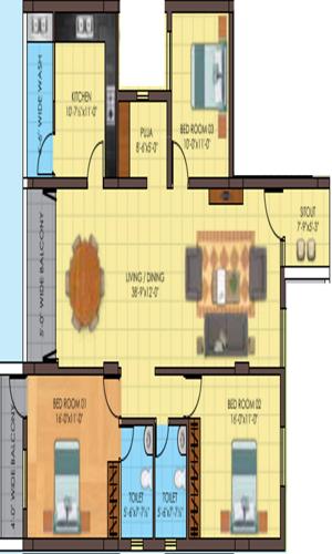 Sakthi Sakthi Towers Phase2 (3BHK+2T (1,913 sq ft) + Pooja Room 1913 sq ft)