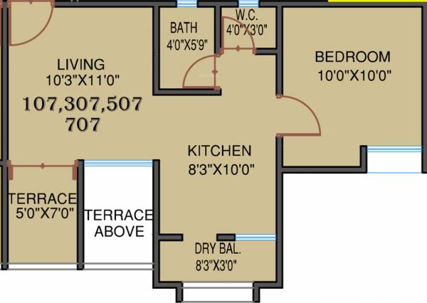 Maple Aapla Ghar Ambegaon Annex (1BHK+1T (622 sq ft) 622 sq ft)