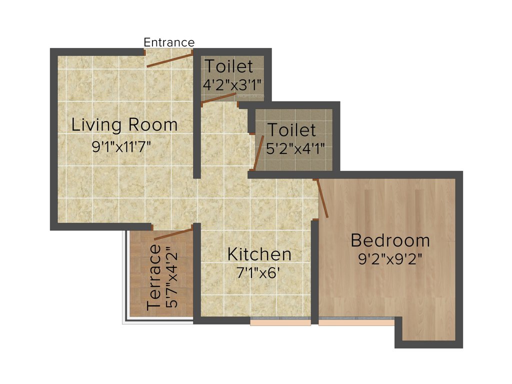 Maple Aapla Ghar Shirwal (1BHK+2T (469 sq ft) 469 sq ft)