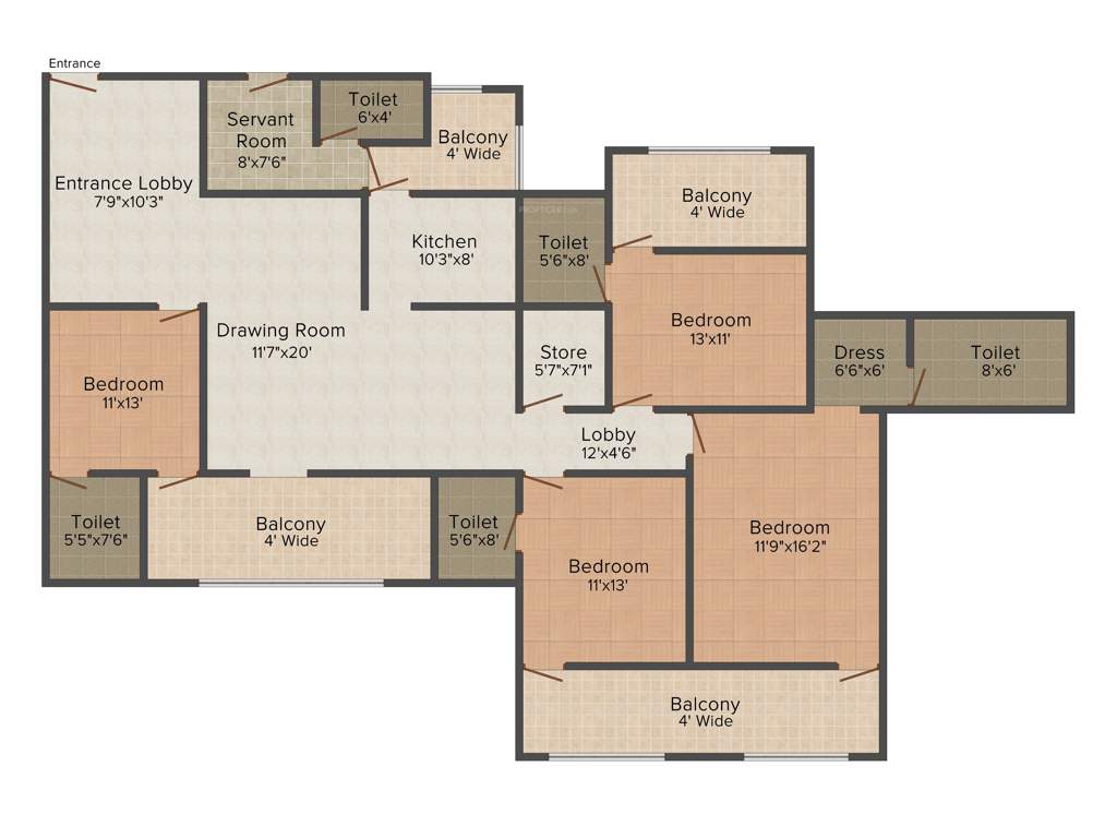 Revanta Smart Residency (4BHK+5T (2,100 sq ft) Servant Room 2100 sq ft)