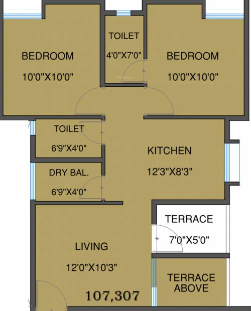 Maple Aapla Ghar Wai (2BHK+2T (797 sq ft) 797 sq ft)