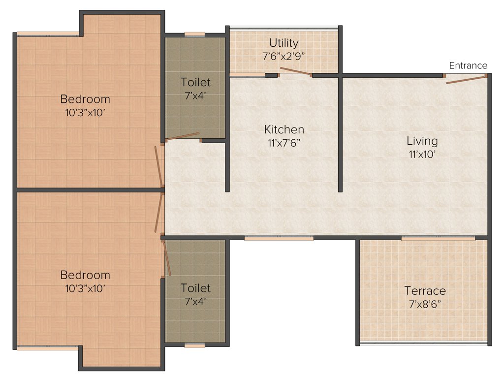 Maple Aapla Ghar Chakan Talegaon (2BHK+2T (805 sq ft) 805 sq ft)