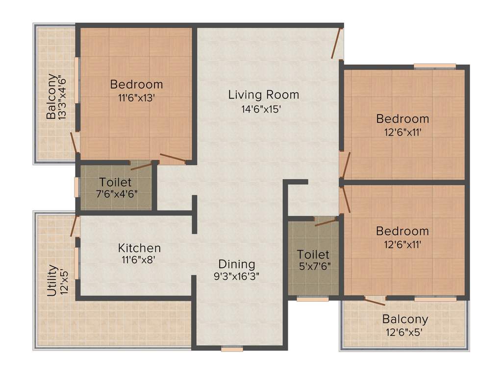 Neeladri Prince (3BHK+2T (1,675 sq ft) 1675 sq ft)