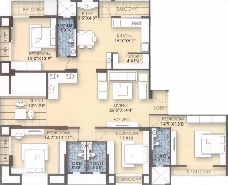 Rushiraj Riviera (4BHK+4T (2,745 sq ft) + Pooja Room 2745 sq ft)