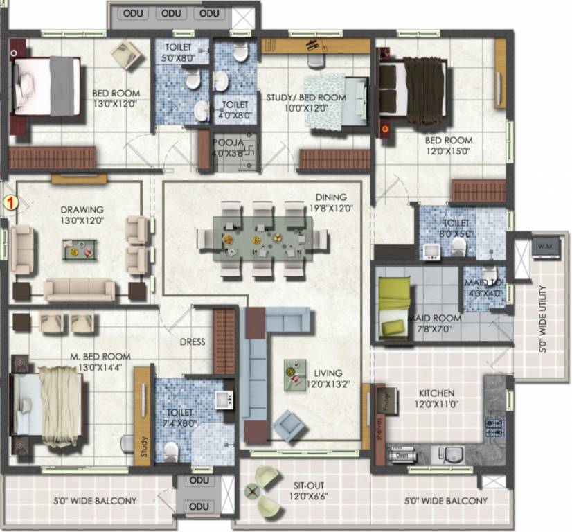 DSR Fortune Prime (4BHK+5T (2,655 sq ft) + Servant Room 2655 sq ft) DSR Fortune Prime (4BHK+5T (2,655 sq ft) + Servant Room 2655 sq ft)