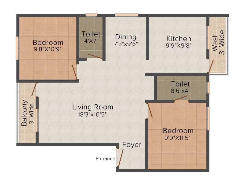 Vettri Familia (2BHK+2T (860 sq ft) 860 sq ft)