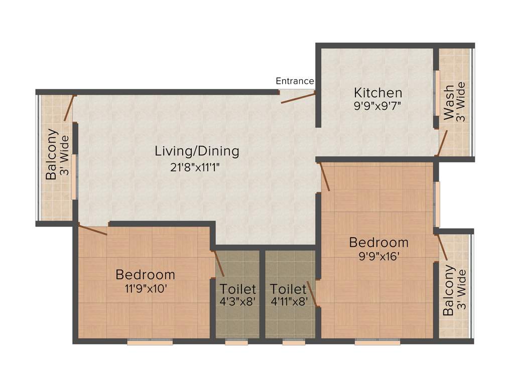 Vettri Familia (2BHK+2T (916 sq ft) 916 sq ft)