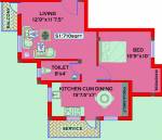 Floor Plan (1BHK+1T (710 sq ft) 710 sq ft) KP Construction Santhoshema Floor Plan (1BHK+1T (710 sq ft) 710 sq ft)