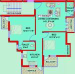 Floor Plan (2BHK+2T (1,004 sq ft) 1004 sq ft) KP Construction Santhoshema Floor Plan (2BHK+2T (1,004 sq ft) 1004 sq ft)