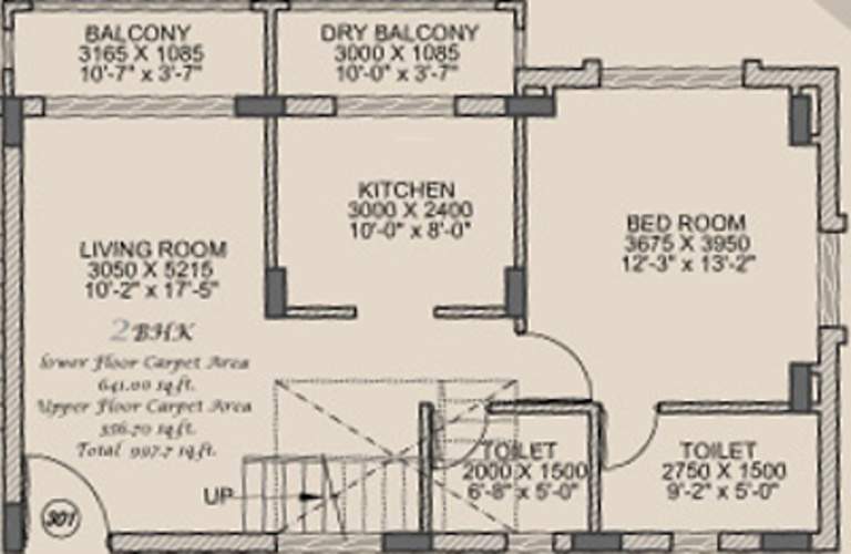 Remus Postcard Portico Apartments (2BHK+2T (1,346 sq ft) 1346 sq ft)