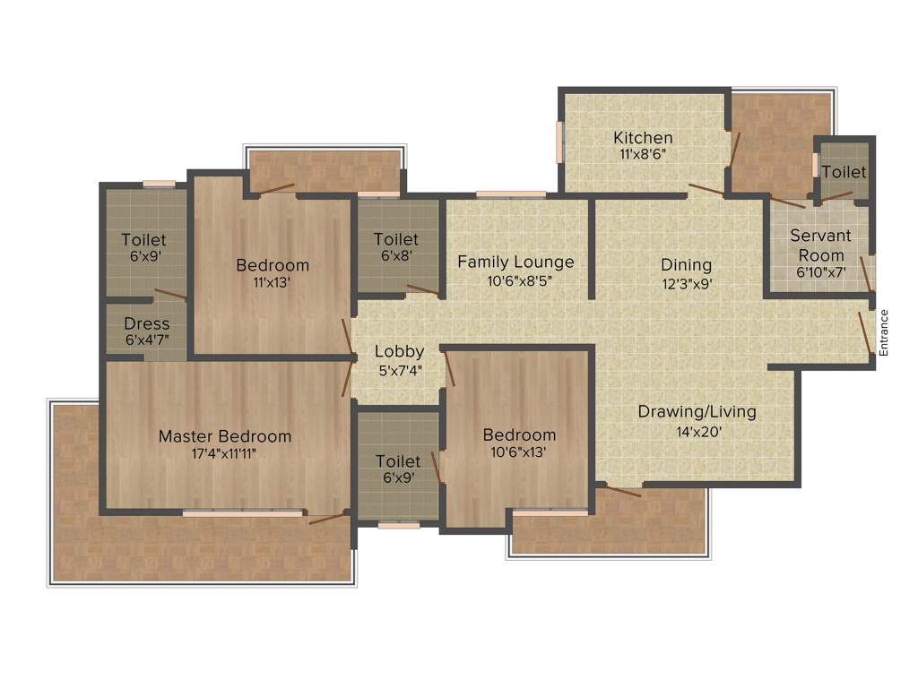 Crest Golf Ridge Tower (3BHK+3T (2,290 sq ft) 2290 sq ft)