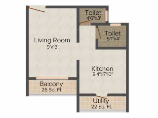 DP Anvi Heritage (1BHK+1T (430 sq ft) 430 sq ft)